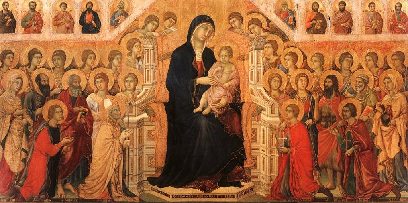 Duccio di Buoninsegna Madonna and Child Enthroned with Angels and Saints oil painting picture